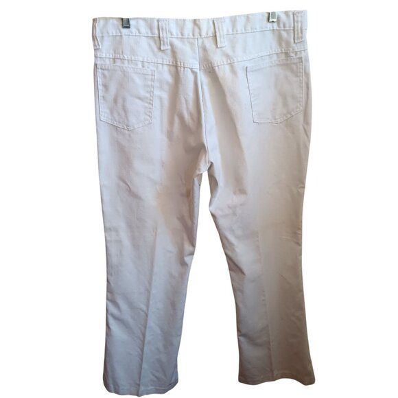 38x31 Men's Vintage Jeans 1960's White Cotton Bootcut Mod Garage Band Talon zip - Picture 2 of 9